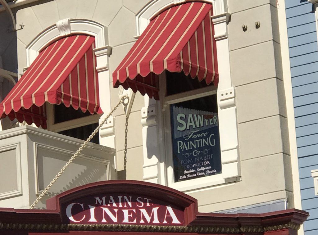 Main Street Cinema Awning at Walt Disney World one of Magic Kingdom hidden secrets
